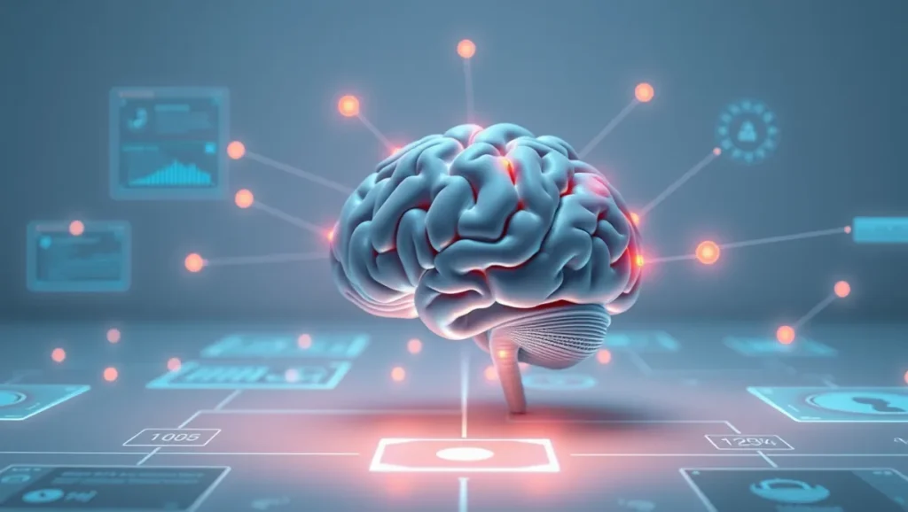 🧠 Neuroscienze e UX Design: come il cervello guida l’esperienza utente 1 Neuroscienze UX Design rappresentato da un cervello umano collegato a interfacce digitali che stimolano attenzione, emozioni e decisioni cognitive